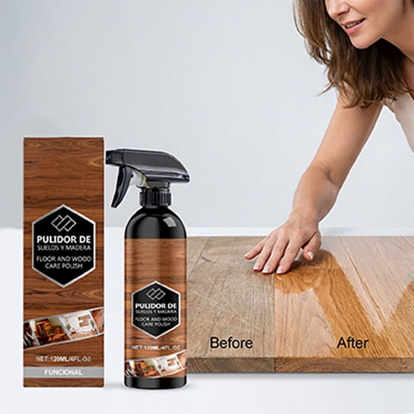 Wood Floor Polish Spray 120ml | Hardwood Surface Cleaner & Restorer | Removes Stains, Scratches | Natural Formula, No Harsh Odors | Easy Use for Furniture, Floors, Offices