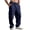 Navy, variant on hoksml Men's Cargo Pants with Drawstring Waist Solid Color Casual Work Pants Elastic Waistband Multiple Pockets Straight Leg Trousers