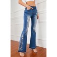 thumbnail image 4 of Womens Bell Bottom Denim Jeans Low Waist Stretchy Flare Ripped Pants, 4 of 5