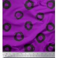 thumbnail image 1 of Soimoi Purple polyester Crepe Fabric Line & Circle Geometric Printed Fabric 1 Yard 42 Inch Wide, 1 of 3