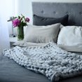 thumbnail image 2 of Chunky Knit Blanket Merino Wool Hand Made Throw Boho Bedroom Home Decor Giant Yarn, 2 of 4