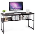 thumbnail image 1 of Costway 55'' Industrial Computer Desk  w/ Storage Shelf  Adjustable Foot Pads Home Office, 1 of 9