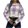 thumbnail image 1 of cfhntfmh Cropped Sweaters for Women 2024 Fall Trendy Oversized Sweaters Long Sleeve Round Neck Pullover Tops, 1 of 3