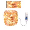 thumbnail image 4 of USB LED Light String Home Office Garden Waterproof Remote Control Timer Lamp String 10m 100LEDs Warm White, 4 of 7