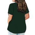 thumbnail image 3 of Yuyuzo Hauts Grande Taille pour Femmes T-Shirts à Manches Courtes à Col Rond T-Shirts de Couleur Unie T-Shirts Basiques Unis, 3 of 5