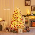 thumbnail image 2 of Patiojoy 4.5 FT Snow Flocked Christmas Tree Hinged Pre-lit Xmas Tree with Branch Tips Warm White LED Lights, 2 of 10