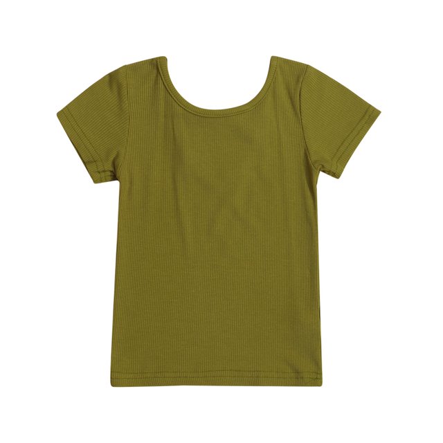 Faithtur Kids T-Shirt, Solid Color Bowknot Round Collar Short Sleeve Tops