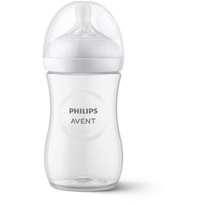 Philips Avent Natural Baby Bottle with Natural Response Nipple, Clear, 9oz Bottle, SCY903/01