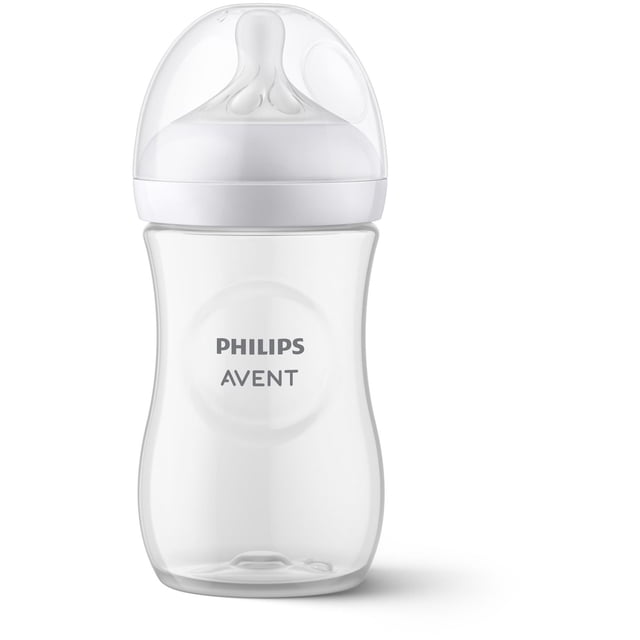 Philips Avent Natural Baby Bottle with Natural Response Nipple, Clear, 9oz Bottle, SCY903/01