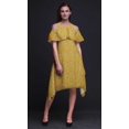 thumbnail image 2 of Bimba Gold Ocean Print Womens Chic Style Cold Shoulder Shift Dress Summer Tunic - X-Large, 2 of 6