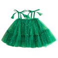 thumbnail image 1 of Kids Sequins/ Dots Print Sleeveless Tie-Up Ruffle A-Line Dress, 1 of 8