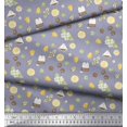 thumbnail image 3 of Soimoi Grey Modal Satin Fabric Tea Bag,Star Anise & Lemon Slice Vegetable Printed Fabric 1 Yard 42 Inch Wide, 3 of 3