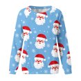 thumbnail image 4 of Pisexur Chandail en Molleton de Noël pour Femmes Sans Capuche Imprimé Graphique Vacances Col Rond Chandail en Molleton Ample Surdimensionné Automne Mode Décontracté Chandail-Over Manches Longues pour Femmes, 4 of 4