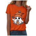 thumbnail image 1 of T-shirt Graphique à Manches Courtes d'Halloween pour Femmes Col Rond Décontracté pour Tenue de Fête d'Été avec Jeans, 1 of 4