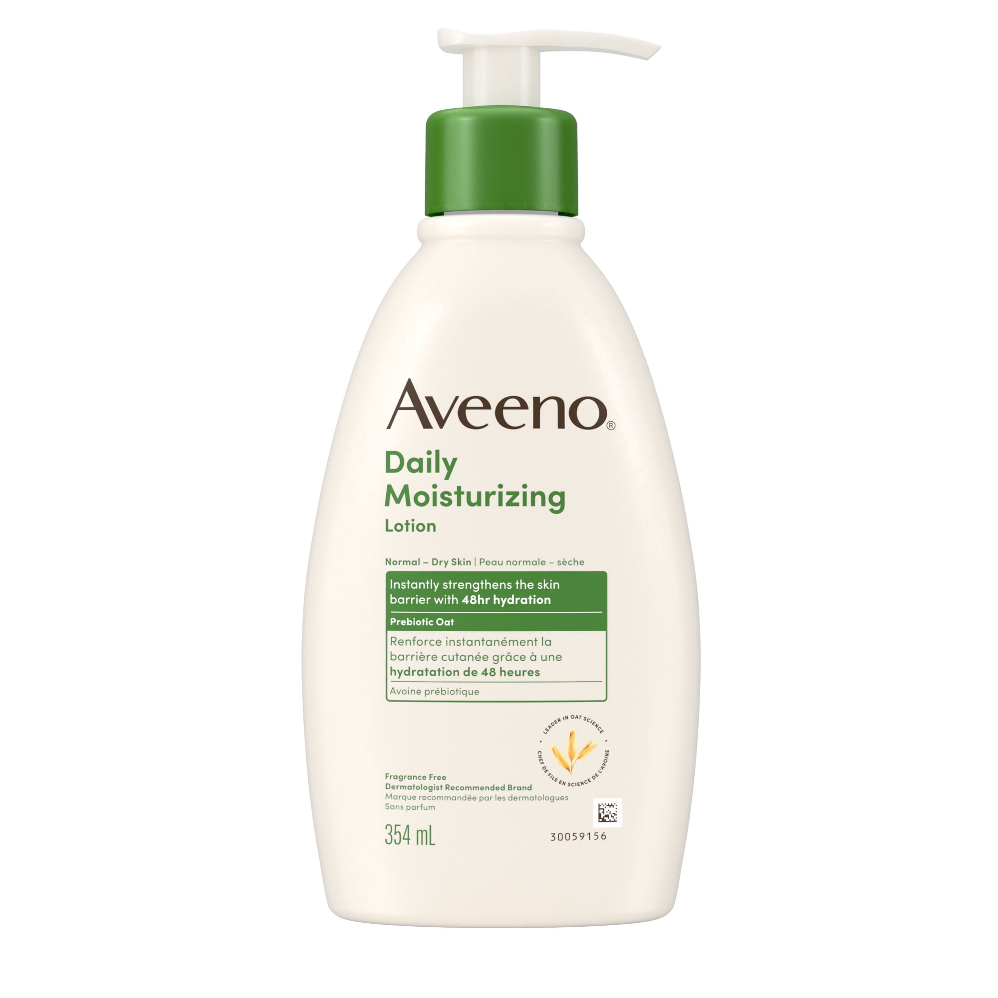 Aveeno Daily Moisturizing Lotion, Dry Skin, Non-Comedogenic, Prebiotic Oat, Daily Moisturizer, Fragrance Free