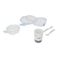 thumbnail image 2 of Kids Plate Set Melamine Cartoon Elephant Shape Machine Washable Baby Feeding Divided Plate with Fork Spoon Bowl Cup, 2 of 12