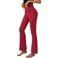 thumbnail image 3 of Women's Bootcut Yoga Pants Crossover High Waisted Workout Leggings Stretch Through Tummy Control Flare Pants, 3 of 7