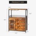 thumbnail image 2 of Ourlova 3-Tier Wine Bar Cabinet with LED Detachable Wine Rack and Storage Space Buffet Cabinet with Glass Holder and Mesh Door for Kitchen Living Room and Bar, 2 of 7