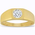 thumbnail image 1 of Mens 1 ct Round Solitaire Diamond Wedding Ring 14k Yellow Gold, 1 of 1