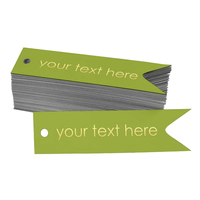 Darling Souvenir Pack Of 100 Real Gold Foil Personalized Paper Tags Your Text Here Party Favor Hang Tags