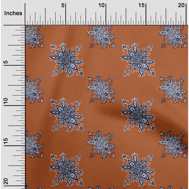 oneOone Polyester Lycra Fabric Floral Block Print Fabric BTY 56 Inch Wide