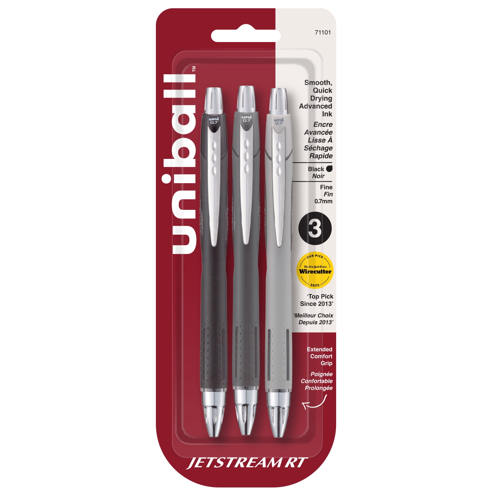 uniball™ Jetstream RT Ballpoint Pen, Fine Point (0.7mm), Black, 3 Pack