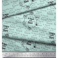 thumbnail image 2 of Soimoi Green Georgette Viscose Fabric To Travel Is To Live Text Fabric Prints By Yard 42 Inch Wide, 2 of 2