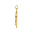 thumbnail image 3 of Collier Pendentif Croix Crucifix en Or Jaune et Blanc 14K avec Chaîne, 3 of 4