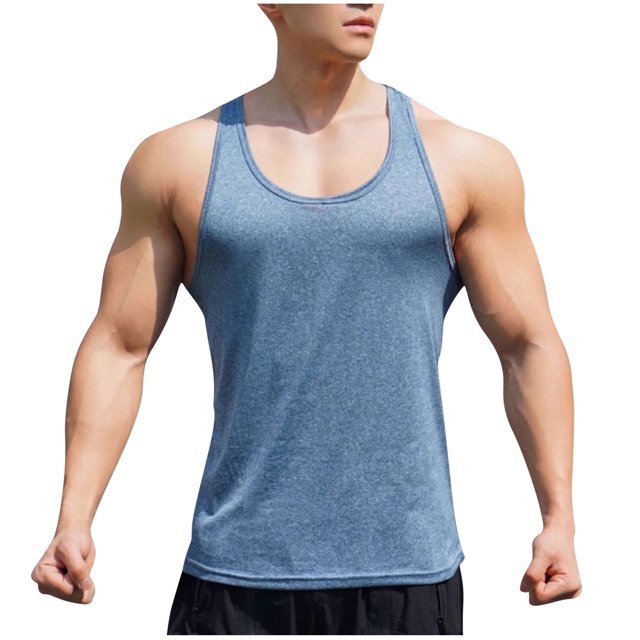 Men's Gym Workout Tank Tops - Soft Lightweight Sleeveless Y-Back Muscle Shirts for Beach & Athletic Wear