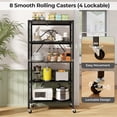 thumbnail image 4 of Gymax 2PCS Foldable Storage Shelf w/ Wheels Adjustable Shelves Metal Shelving Unit, 4 of 9