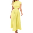 thumbnail image 1 of XZNGL Robe d'Été pour Femmes Aguichant Mode Femmes Été Unie Aguichant Ajourée Décontractée Mini Robe Sans Manches à Col Rond Robe d'Été Mini Robe pour Femmes Robe d'Été pour Femmes avec Manches, 1 of 5