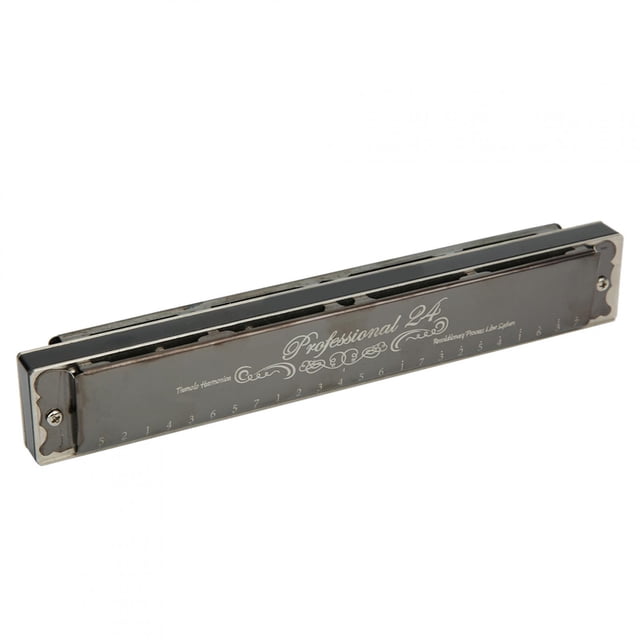 ANGGREK 24 Hole Tremolo Harmonica, Metal Harmonica, Clear Pronunciation For Music Performance Wind Instrument Music Enthusiast Musical Instrument