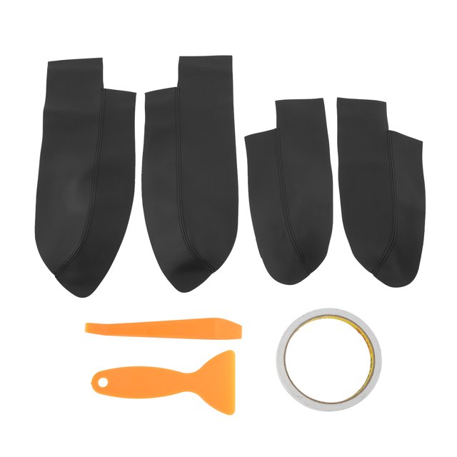Door Handle Armrest Cover, Door Panel Armrest Trim Easy Clean Microfiber Leather For Car Black