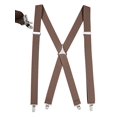 thumbnail image 2 of Mens Elastic X Back No Slip "Pin Clip" Straight Clip Suspenders - Tan (Regular, 46" Long), 2 of 4