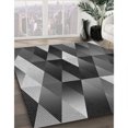 thumbnail image 3 of Ahgly Company Tapis d'Intérieur Lavable à la Machine, Carré, Transitionnel, Gris Foncé Noir, Tapis de Zone, 7 Pieds Carré, 3 of 7