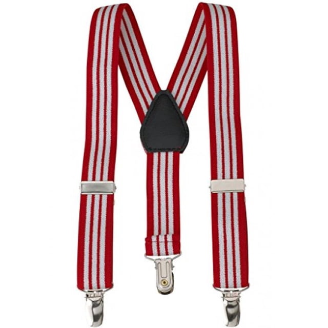 Bretelles pour Enfants Garçons et Bébé - Bretelle de 1 Pouce de Qualité Supérieure Parfaite pour le Smoking - Rayée Rouge et Blanche - (30 Pouces)