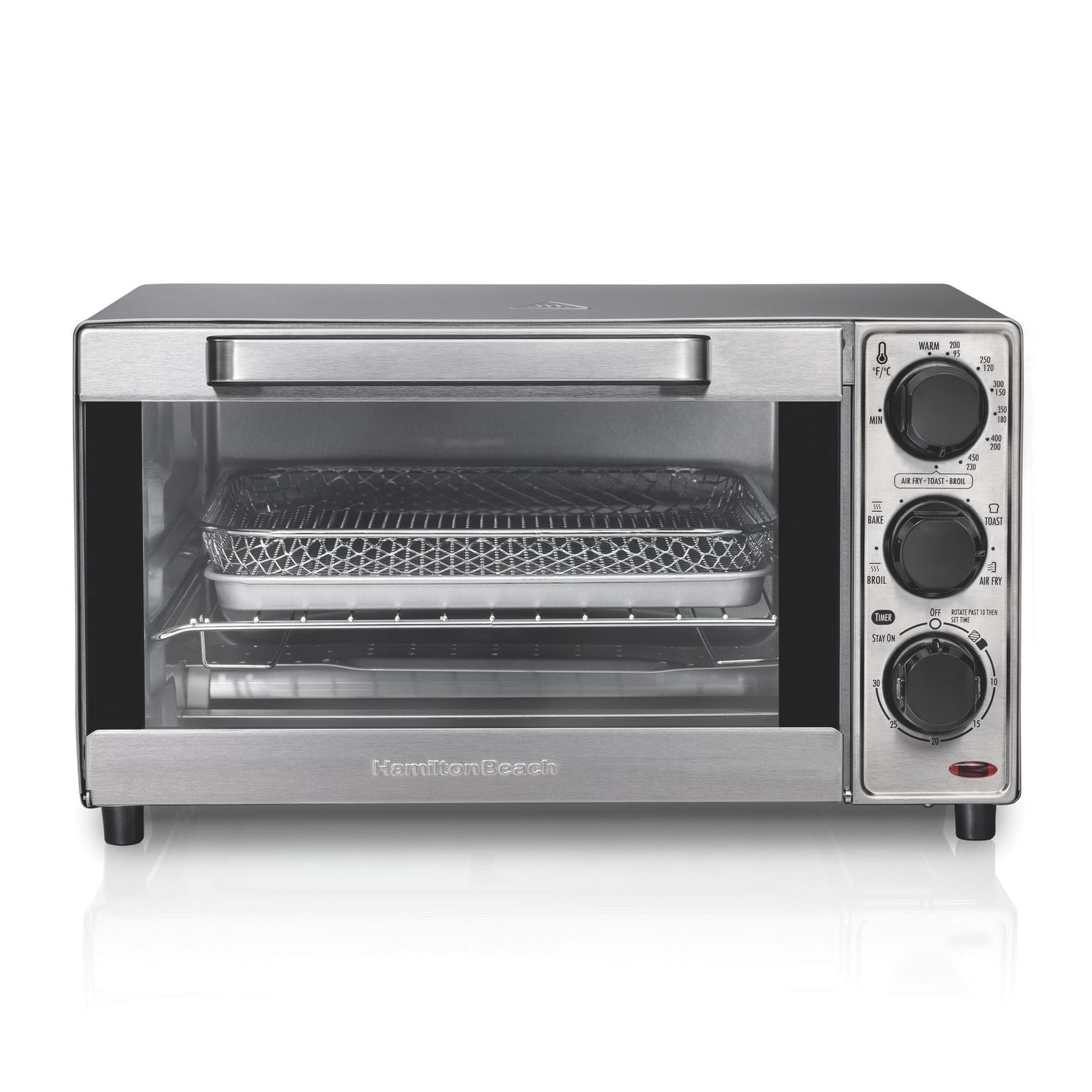 Hamilton Beach Sure-Crisp® Air Fryer Toaster Oven, 4-Slice Capacity, 0.4 cu. ft., Stainless Steel, Model 31403JC