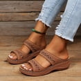 thumbnail image 4 of IUJSOY Womens Sandals Wedge Shoes Slip on Wide Width Sandals Orthopedic Arch Support Slides Sandals, 4 of 7