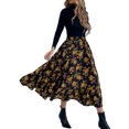 thumbnail image 4 of Xingqing Robe à Volants pour Femme, Imprimé Léopard, Taille Haute, Tulle Tutu de Fête, Jupe Midi Évasée, Noir, P, 4 of 7