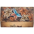 thumbnail image 4 of Artisan Hand-Painted Leaf Genuine Leather Bifold Wallet, 4 of 7