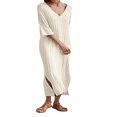 thumbnail image 1 of Solid Slit Summer Knit Dress for Women with Half Sleeves, 1 of 7
