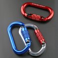 thumbnail image 4 of 25KN Professional Climbing Carabiner Screw Locking Gate Carabiner Heavy Duty O-shape Climbing Buckle Lightweight Hammock Locking Clip for Climbing Rappelling Canyoning Hammock Climbing Gear Quick Clip, 4 of 8