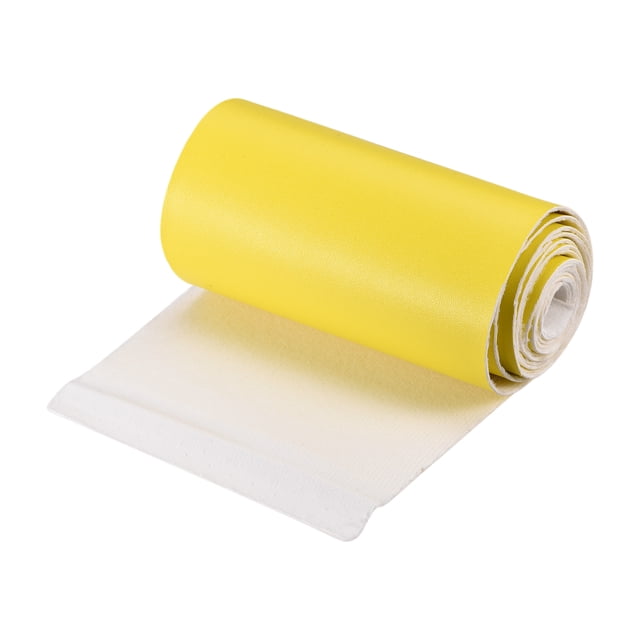 Unique Bargains Smooth Solid Color Faux Leather Sheets,PU Leather for DIY 10x135cm Light Yellow