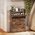 thumbnail image 2 of HOMCOM Narrow Shoe Cabinet Farmhouse Shoe Storage Cabinet Rustic Brown, 2 of 10