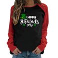 thumbnail image 1 of QIPOPIQ T-Shirts à Manches Longues à Col Rond pour Femmes T-Shirts de la Saint-Patrick T-Shirt Imprimé Trèfle de Printemps T-Shirt Vert Porte-Bonheur T-Shirts de la Saint-Patrick Tuniques Patchwork Hauts Chemises de Fête Aubaines, 1 of 4