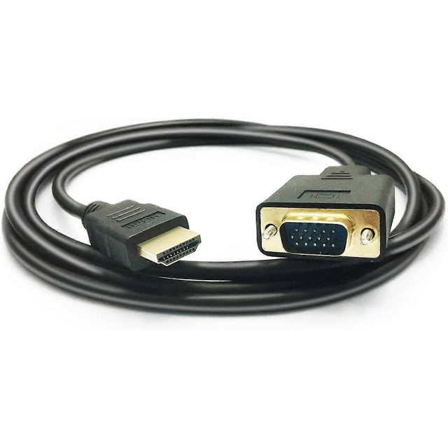 Construction Durable : Câble Convertisseur HDMI vers VGA, Longueur de 6 Pieds, Prend en Charge une Haute Résolution Complète 1080P, Puce IC Active Intégrée pour Signal Direct
