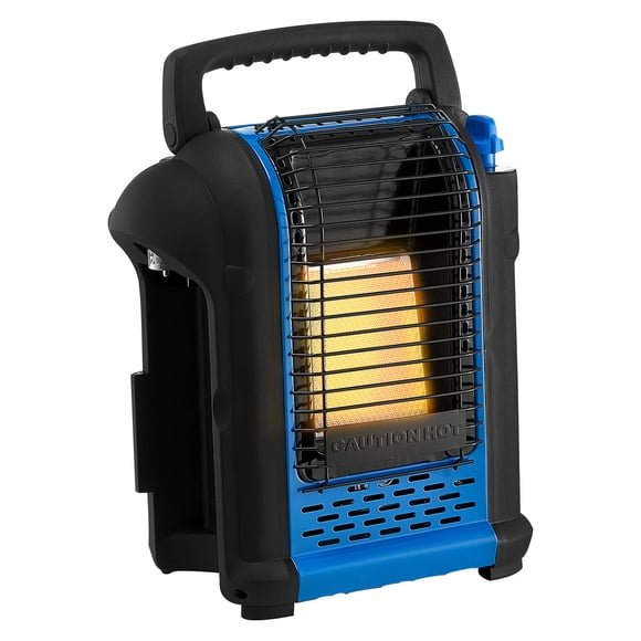 KFFKFF Portable Propane Heater, 9000BTU Forced Radiant Space Heater with Stepless Temp Settings & Tip-over Protection, Portable Garage/Shop