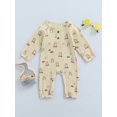 thumbnail image 2 of Kmbangi Baby Rainbow Romper Long Sleeve Pants Buttoned Crotch Bodysuit, 2 of 8