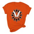 thumbnail image 4 of Dadaria T-Shirt pour Femmes Chemise Orange Manches Courtes Col Rond Été Imprimés de Main Chandail Blouses m, 4 of 6