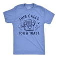 thumbnail image 1 of Mens This Calls for A Toast T Shirt Funny Breakfast Toaster Joke Tee for Guys (Light Heather Blue - TOAST) - M, 1 of 4